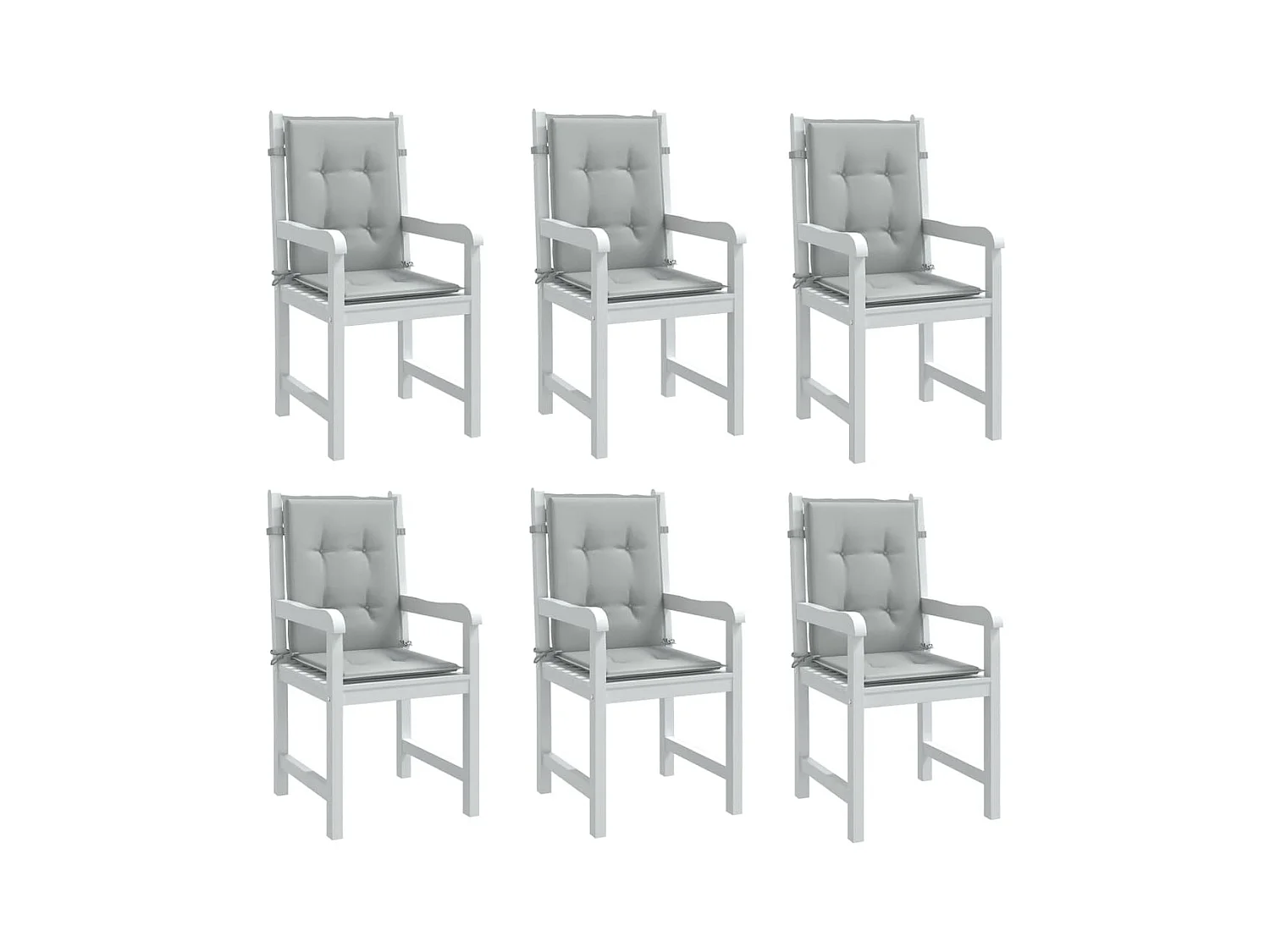 Coussins de chaise à dossier bas lot de 6 gris clair mélangé FR855646