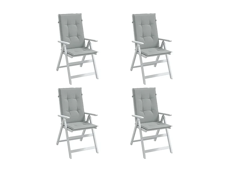 Cojines para silla respaldo alto 4 uds tela gris claro melange ES790304