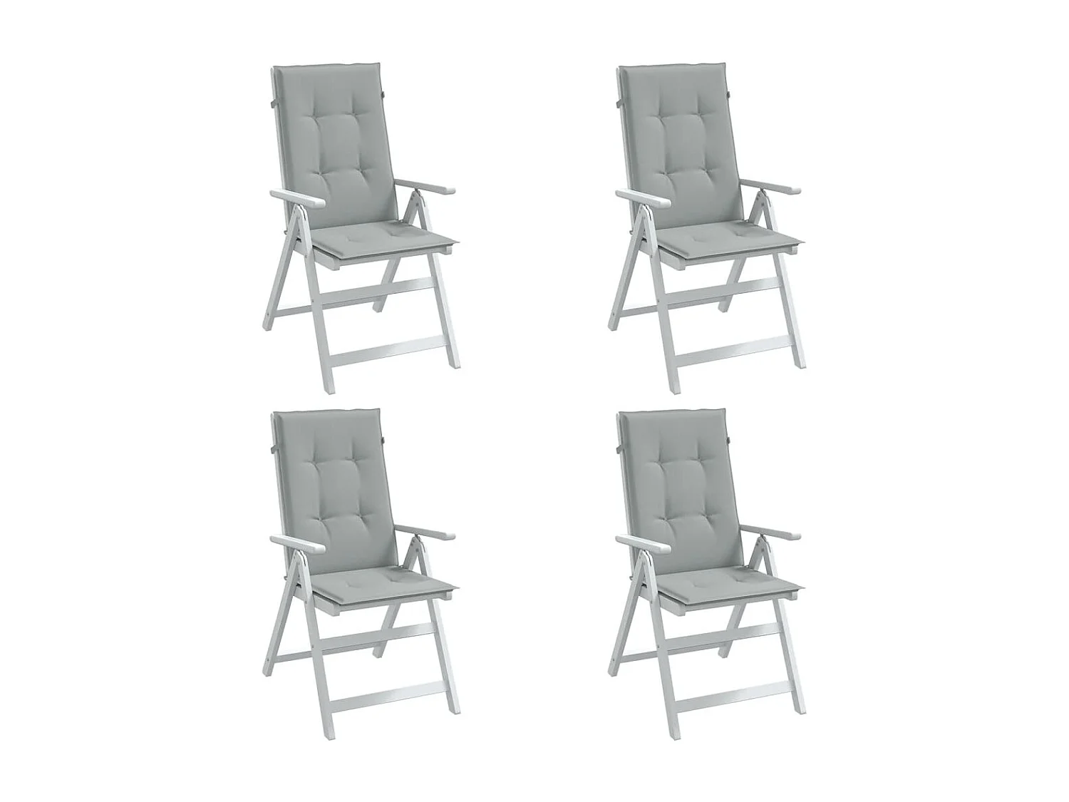 Coussins de chaise à dossier haut lot de 4 gris clair mélangé FR928946