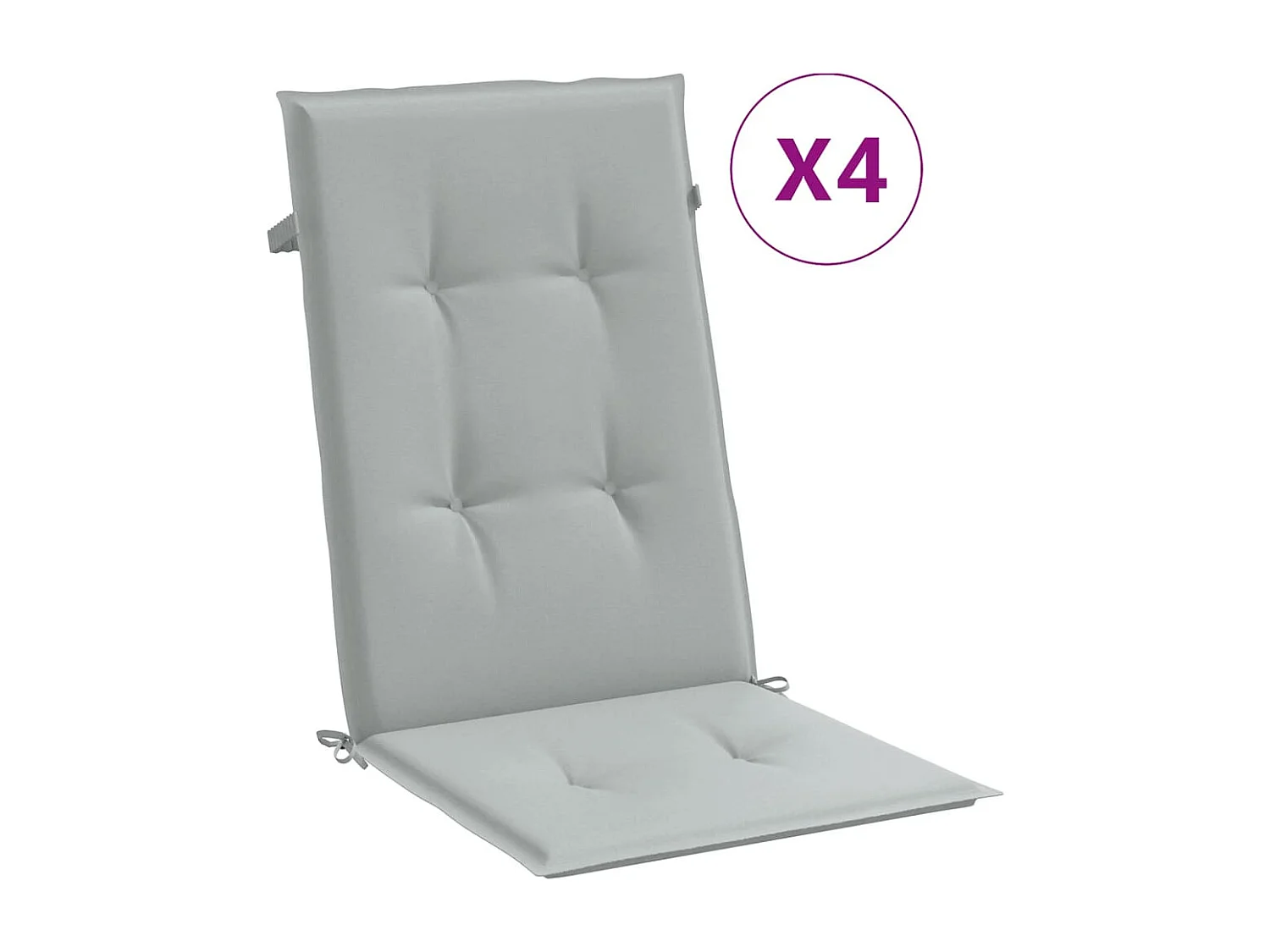 Coussins de chaise à dossier haut lot de 4 gris clair mélangé FR928946