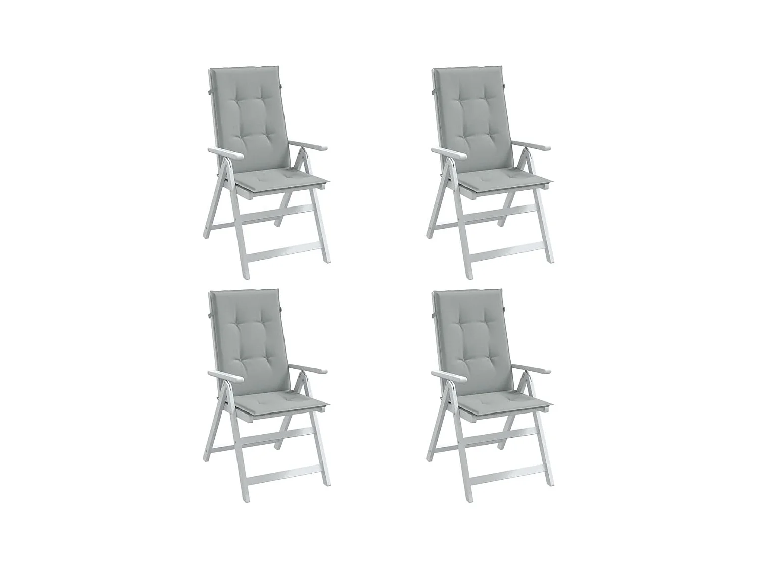 Coussins de chaise à dossier haut lot de 4 gris clair mélangé FR928946