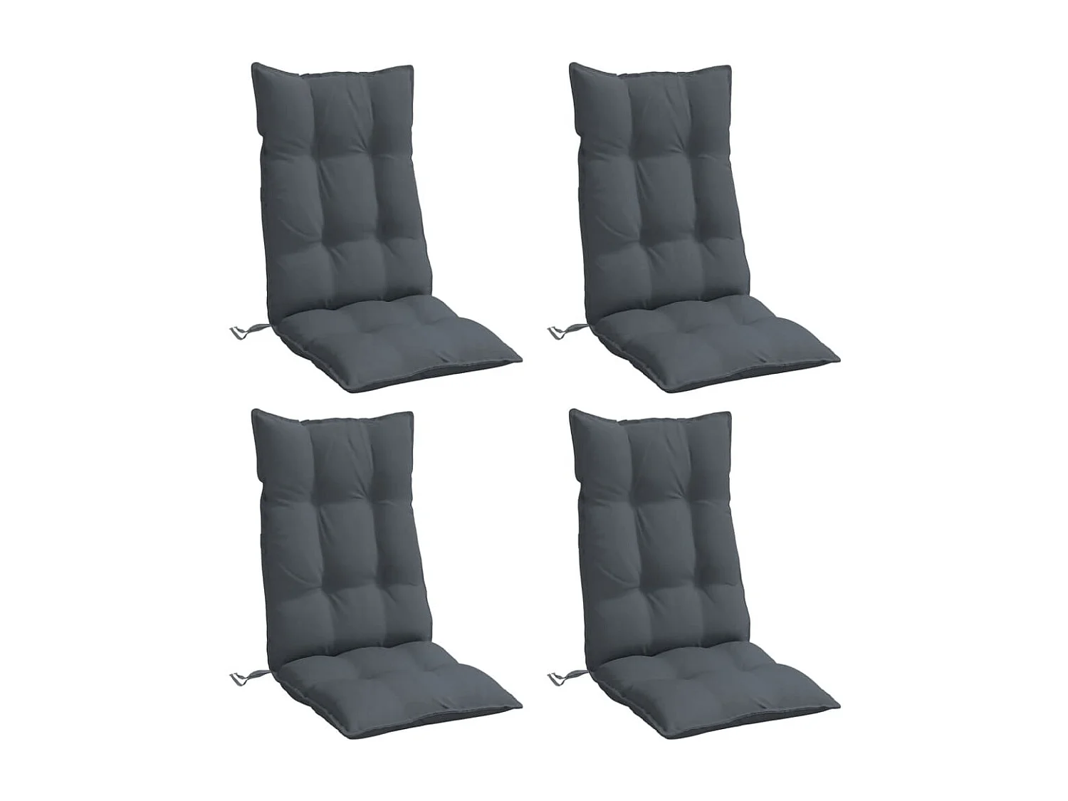 Coussins de chaise à dossier haut lot de 4 anthracite FR117196