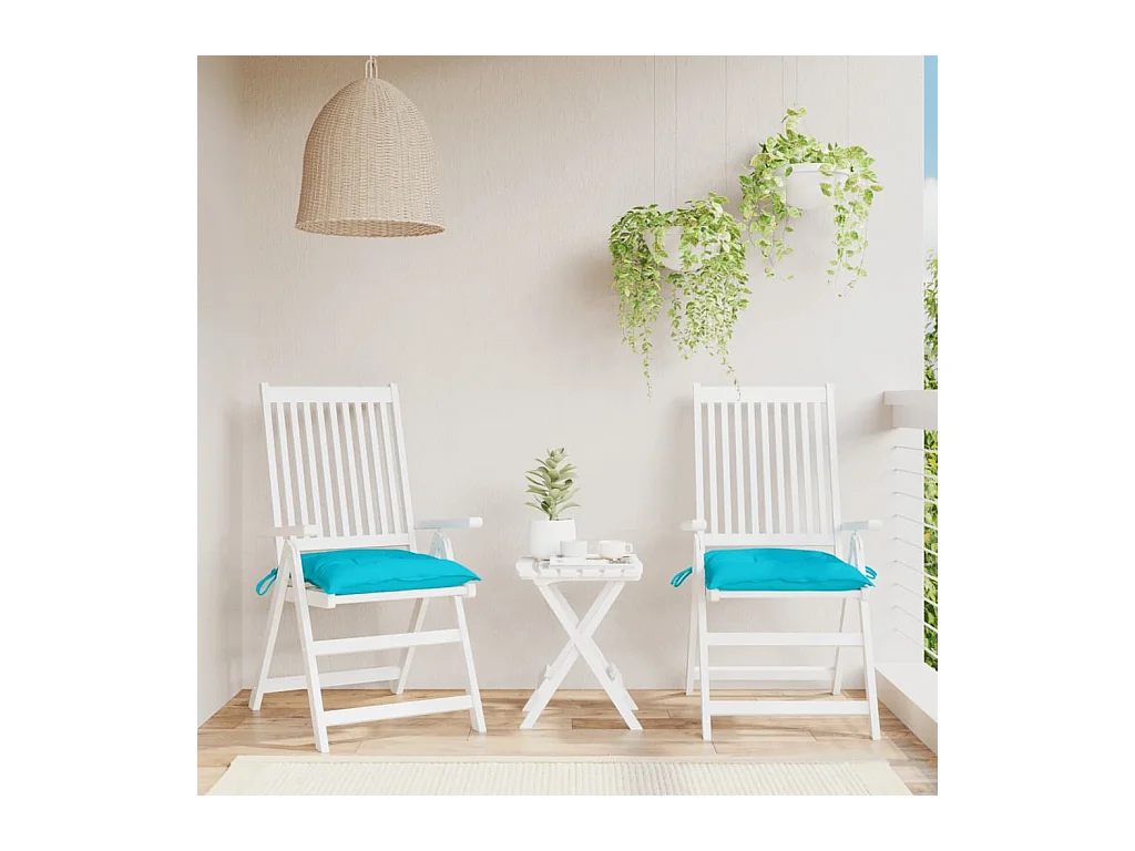Coussins de chaise lot de 2 turquoise 50x50x7 cm tissu oxford FR927661
