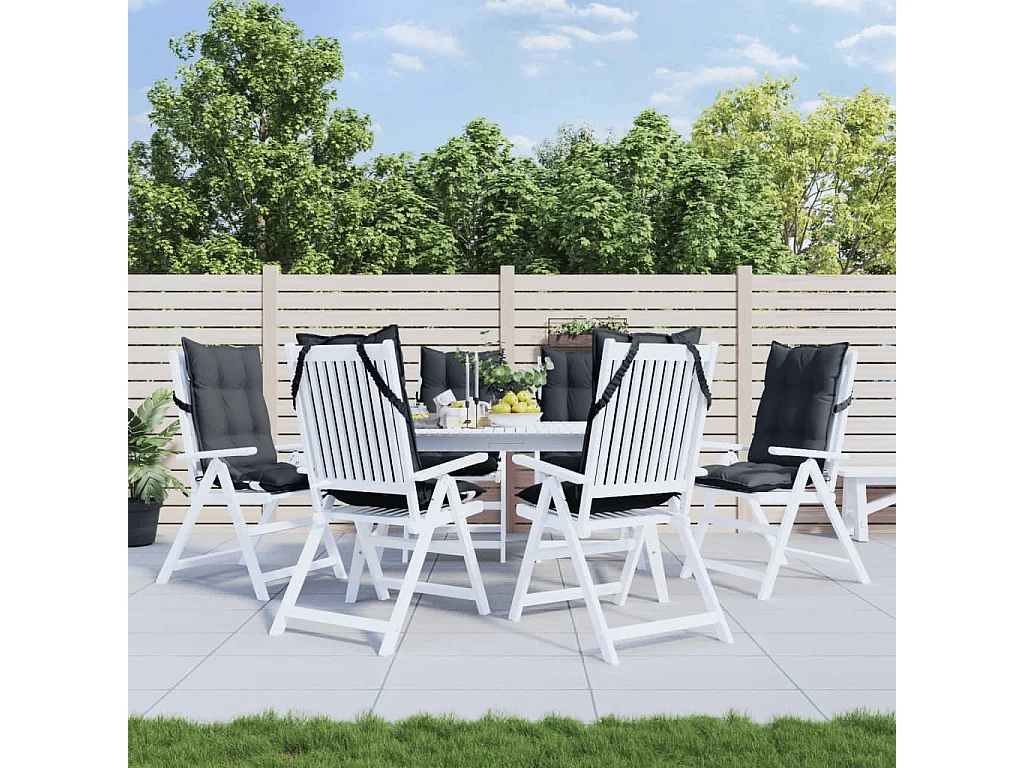 Coussins de chaise à dossier haut lot de 6 anthracite FR583897