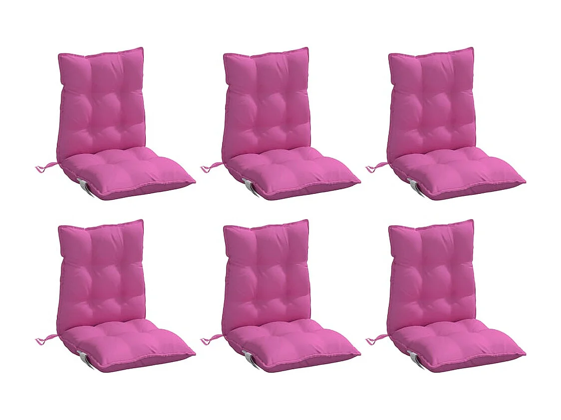 Coussins de chaise à dossier bas lot de 6 rose tissu oxford FR233762