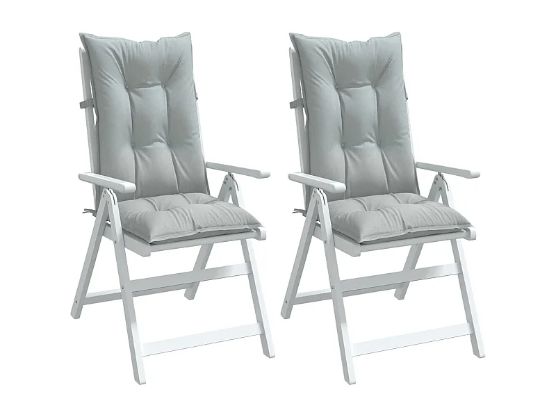 Cojines para silla respaldo alto 2 uds tela gris claro melange ES600473