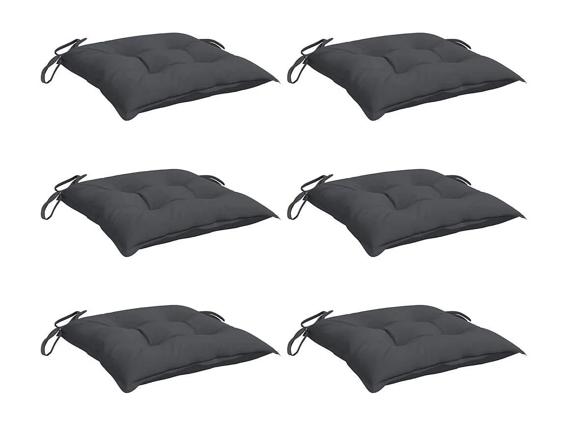 Coussins de chaise lot de 6 anthracite 40x40x7 cm FR899942