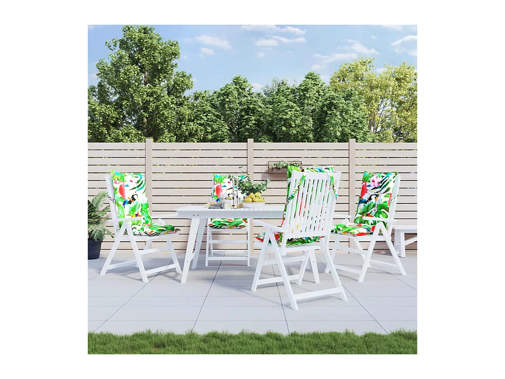 Coussins de chaise à dossier haut lot de 4 multicolore FR102956