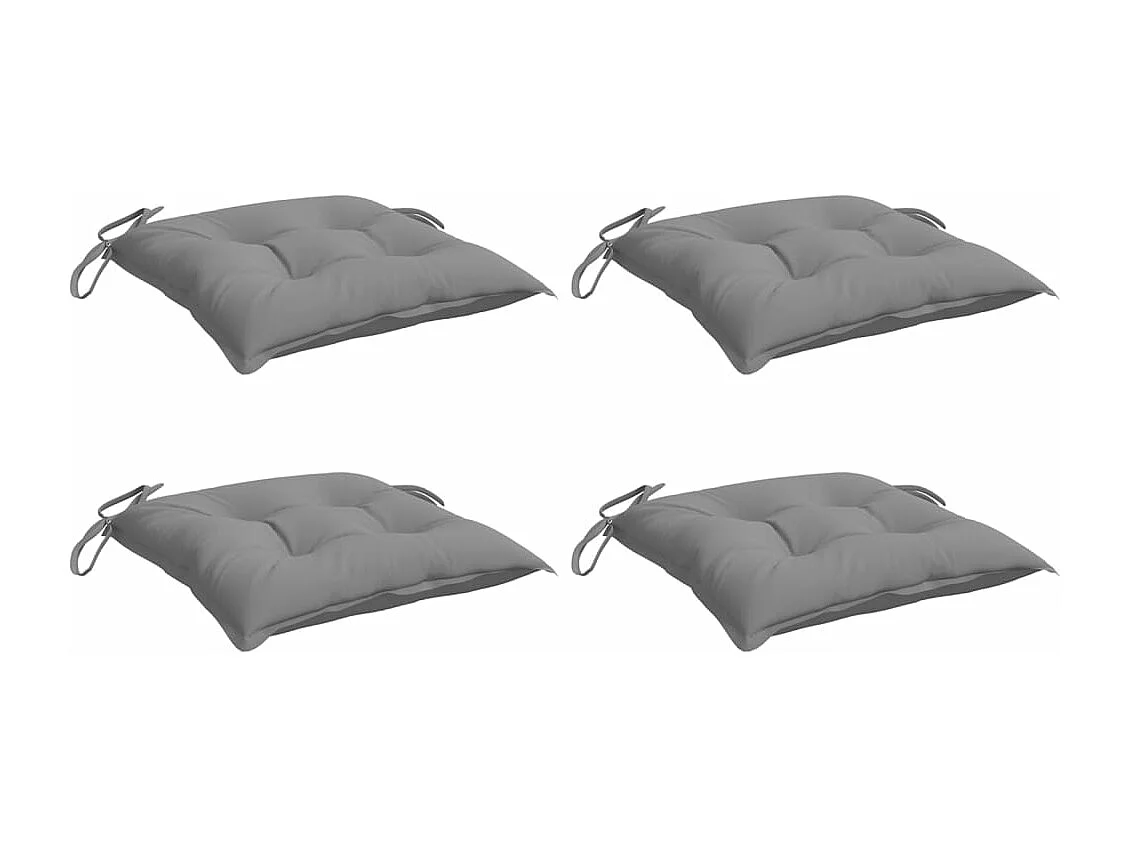 Coussins de chaise lot de 4 gris 50x50x7 cm tissu oxford FR538509