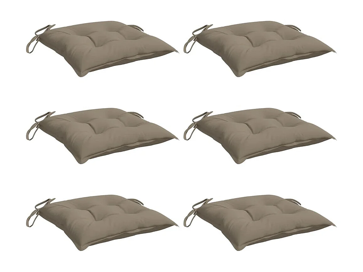 Coussins de chaise lot de 6 taupe 40x40x7 cm tissu oxford FR331842