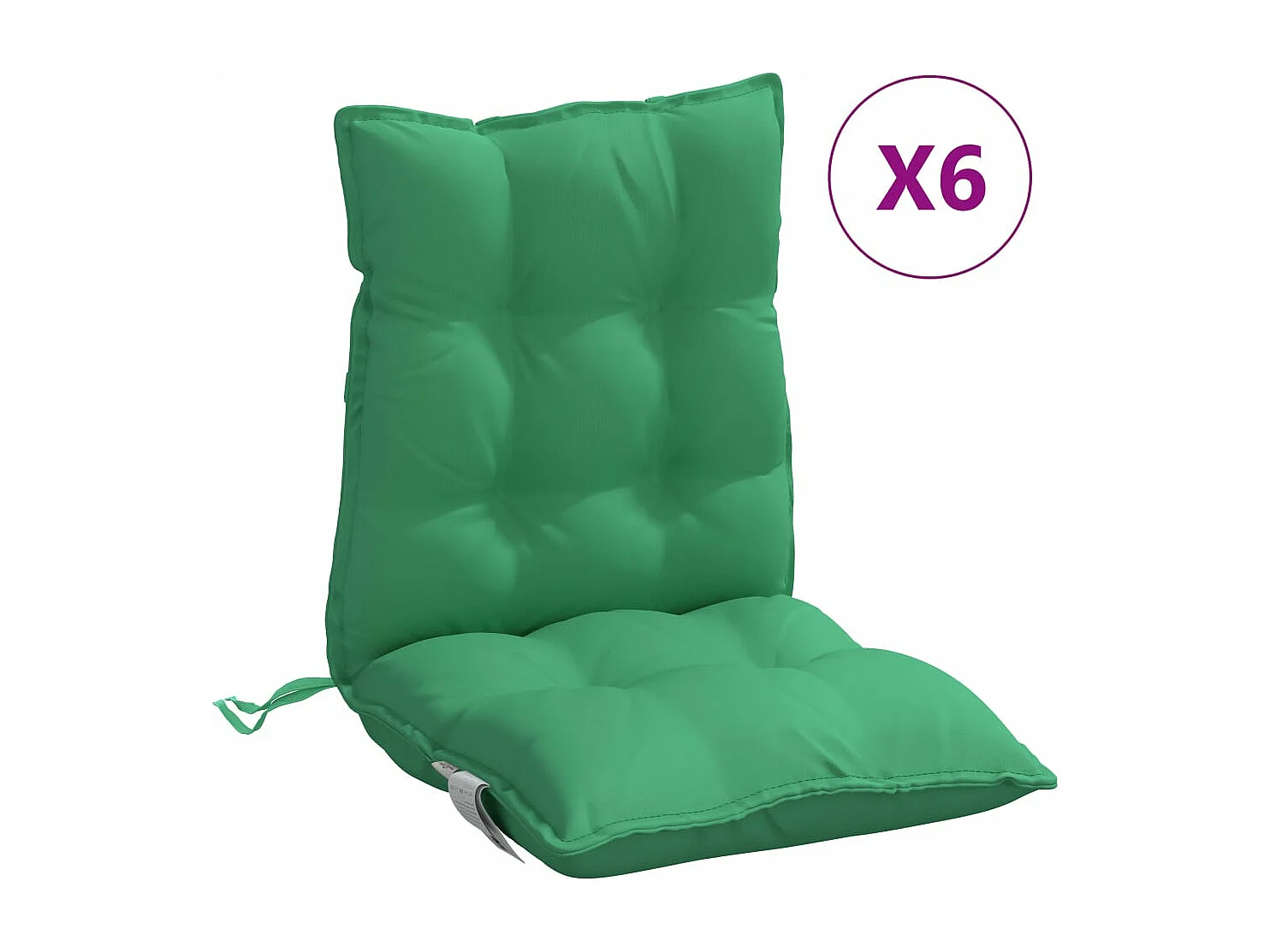 Coussins de chaise à dossier bas lot de 6 vert tissu oxford FR229676