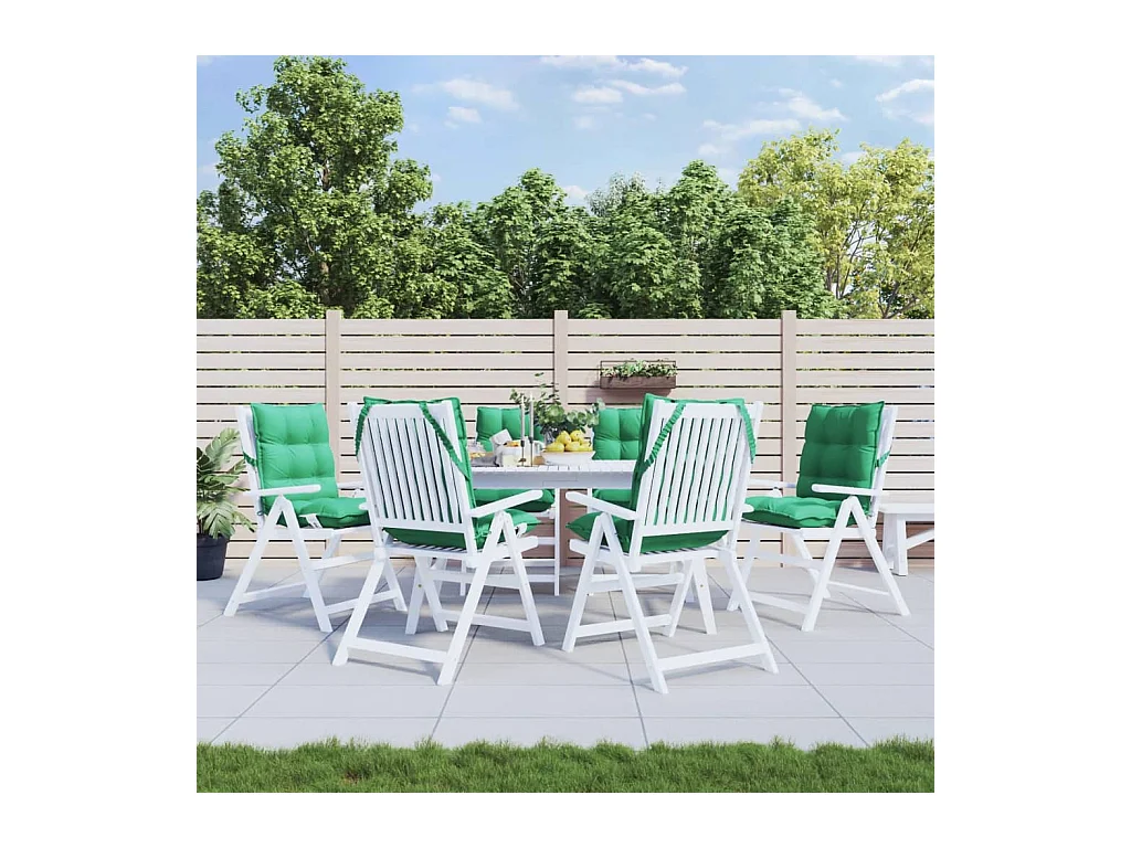 Coussins de chaise à dossier bas lot de 6 vert tissu oxford FR229676
