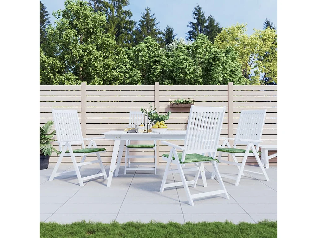 Coussins de chaise lot de 4 motif de feuilles 40x40x3 cm tissu FR577326