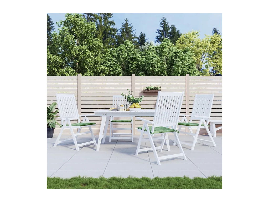 Coussins de chaise lot de 4 motif de feuilles 40x40x3 cm tissu FR577326