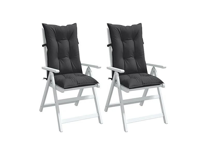 Almofadões para cadeiras altas 2 pcs mesclado tecido antracite PT227441