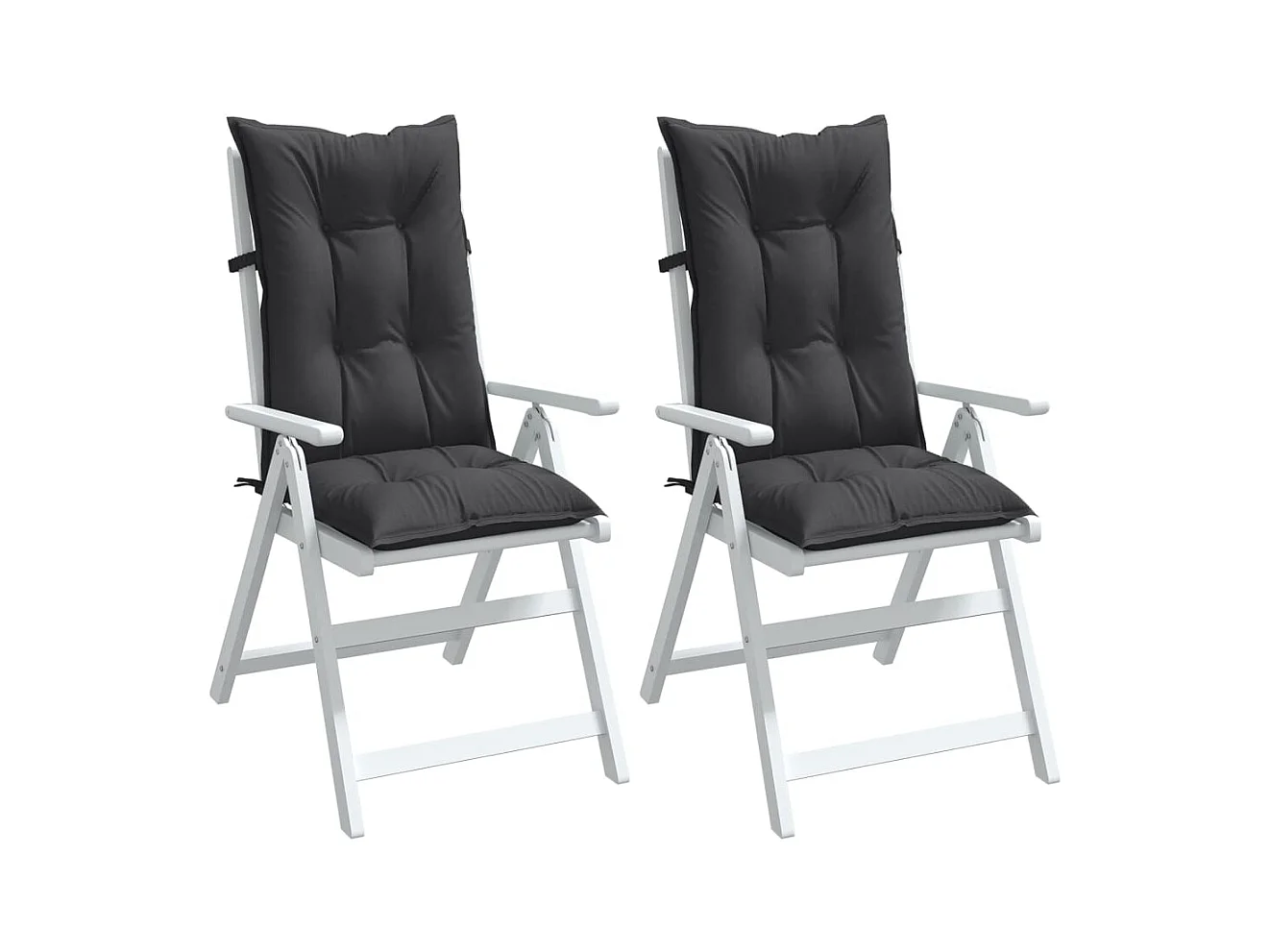 Coussins de chaise à dossier haut lot de 2 anthracite mélangé FR291511
