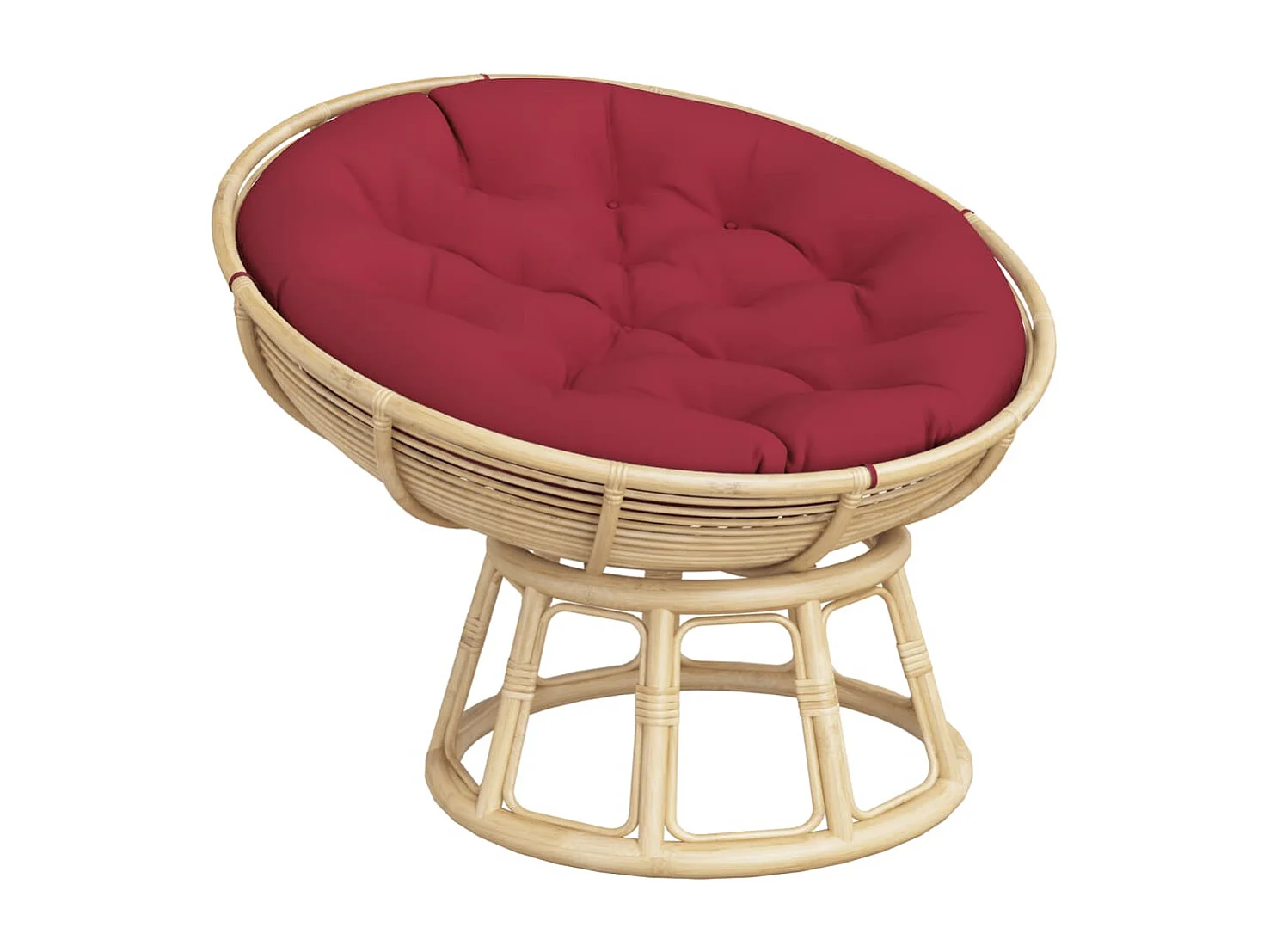 Cojín redondo tela Oxford rojo tinto Ø 100x11 cm ES202902