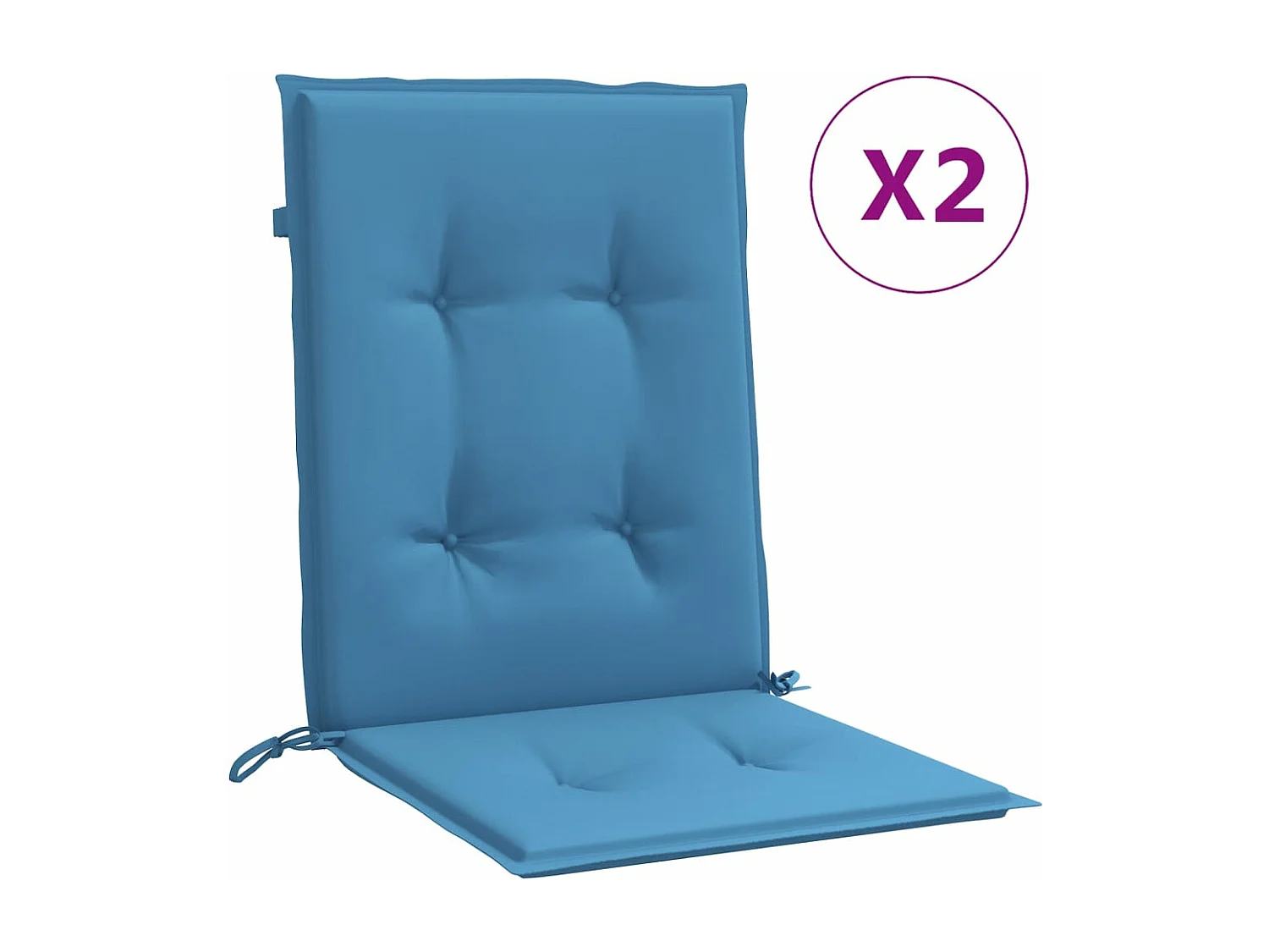 Coussins de chaise à dossier bas lot de 2 bleu mélangé tissu FR127267