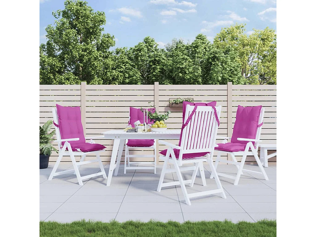 Coussins de chaise à dossier haut lot de 4 rose tissu oxford FR834251