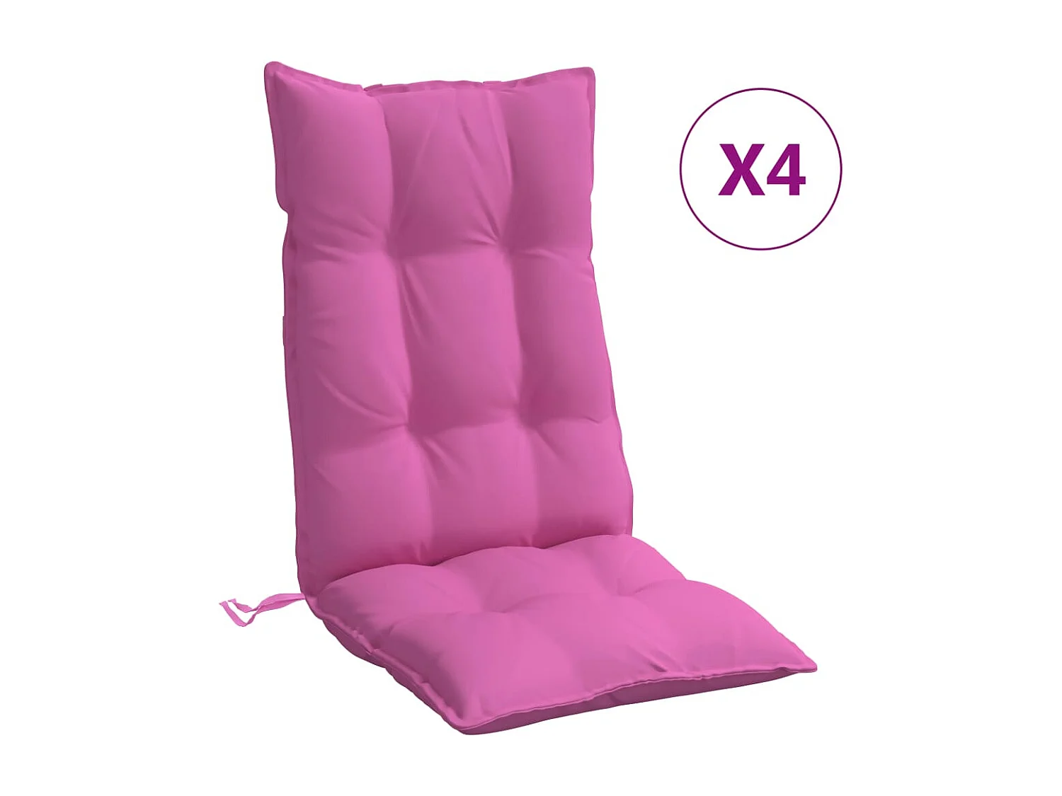 Stoelkussens 4 st hoge rug oxford stof roze BE517407