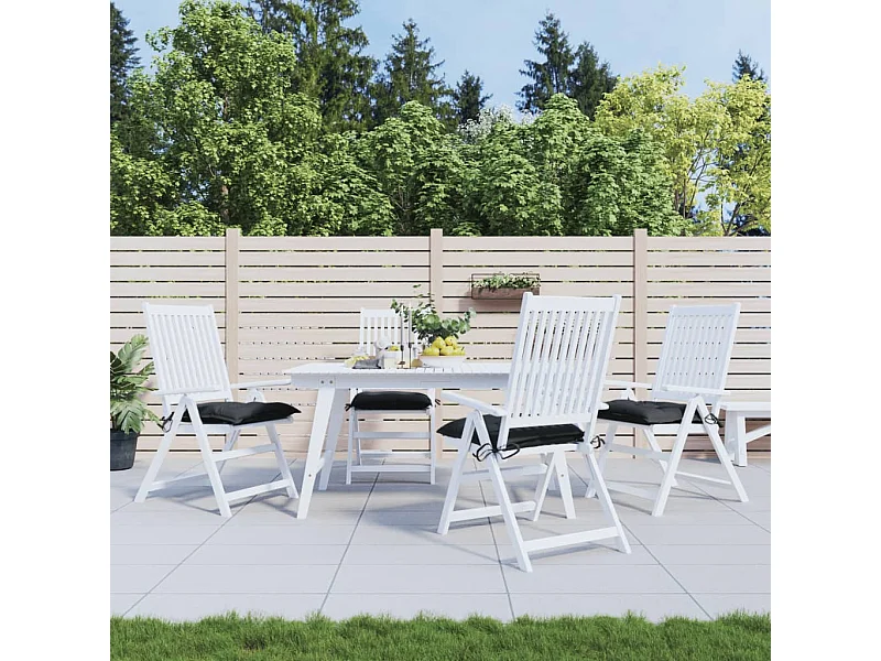 Coussins de chaise lot de 4 noir 40x40x7 cm tissu oxford FR290426