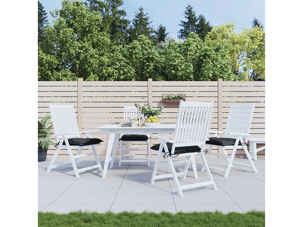 Coussins de chaise lot de 4 noir 40x40x7 cm tissu oxford FR290426