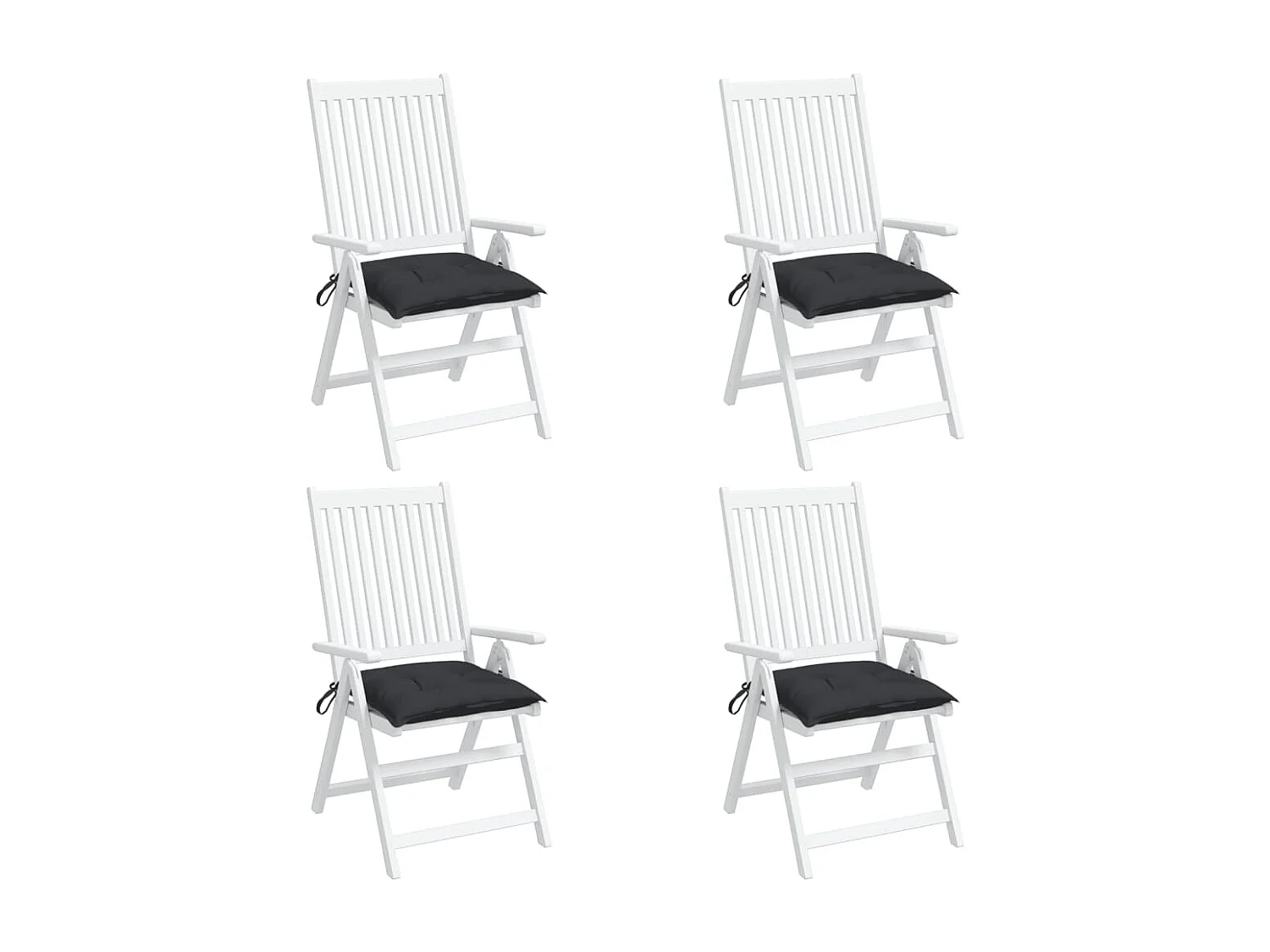 Coussins de chaise lot de 4 noir 40x40x7 cm tissu oxford FR290426