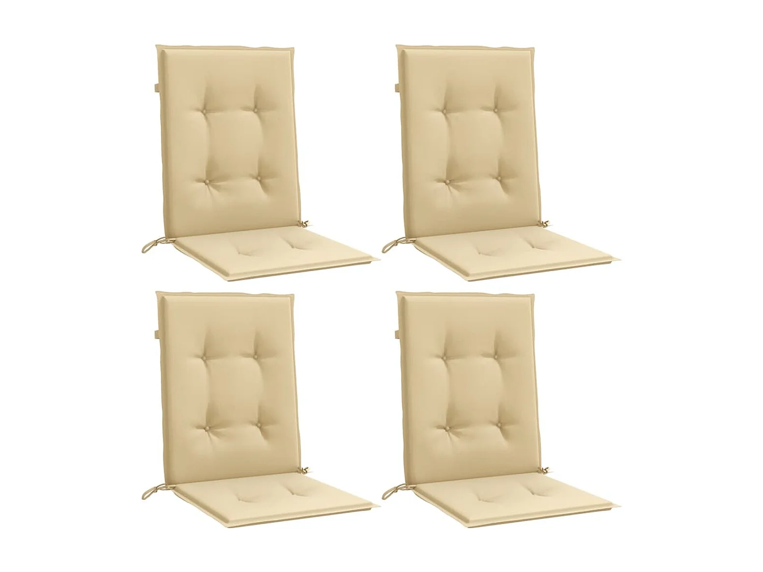 Cojines silla respaldo bajo 4 ud tela beige melange 100x50x4 cm ES565258
