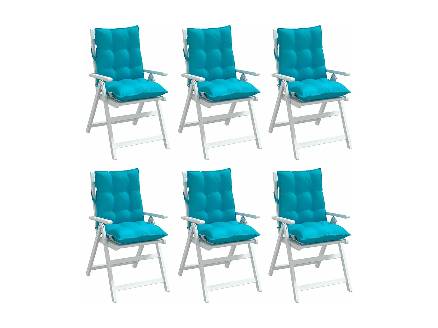 Coussins de chaise à dossier bas lot de 6 turquoise FR513808