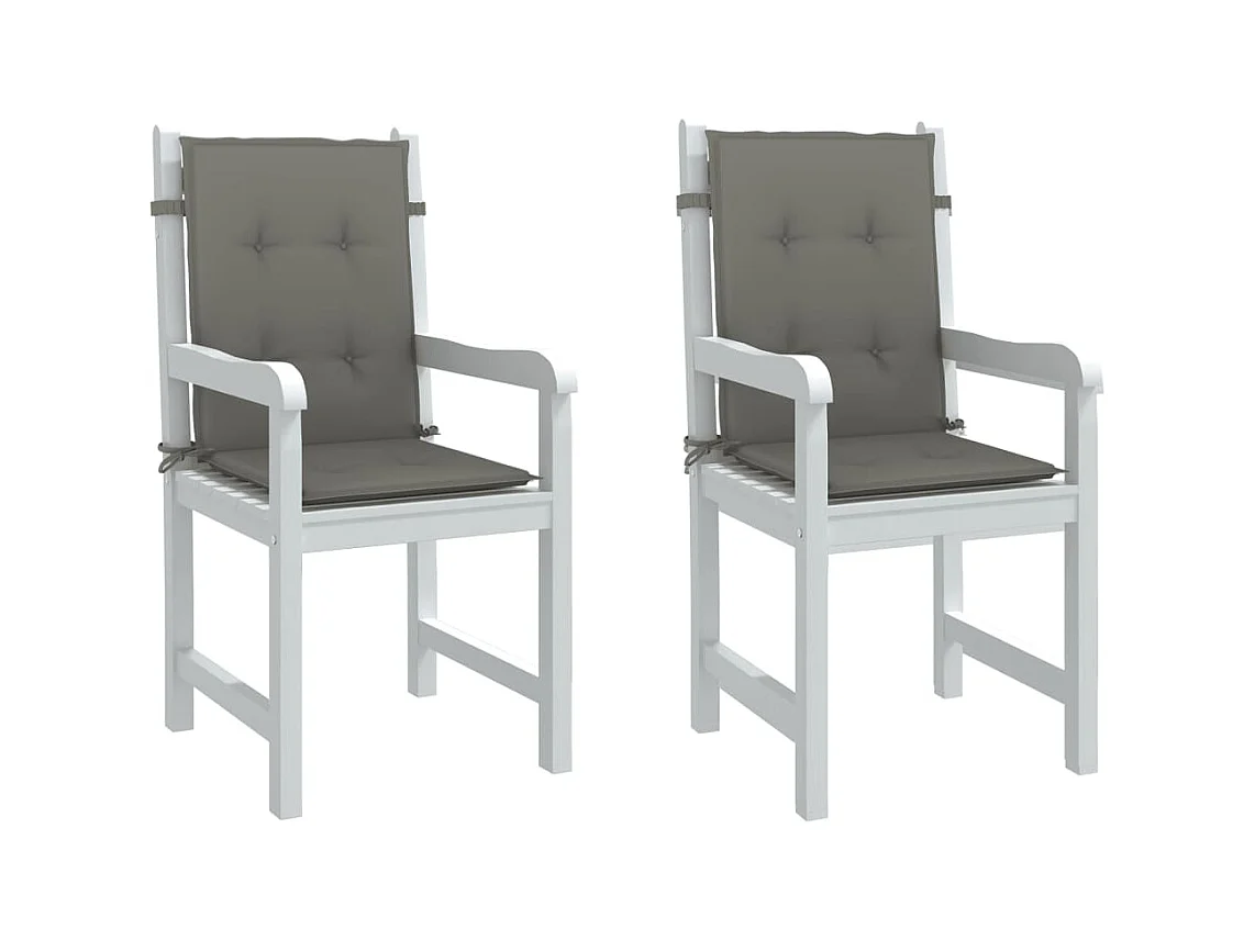 Coussins de chaise à dossier bas lot de 2 gris foncé mélangé FR535611
