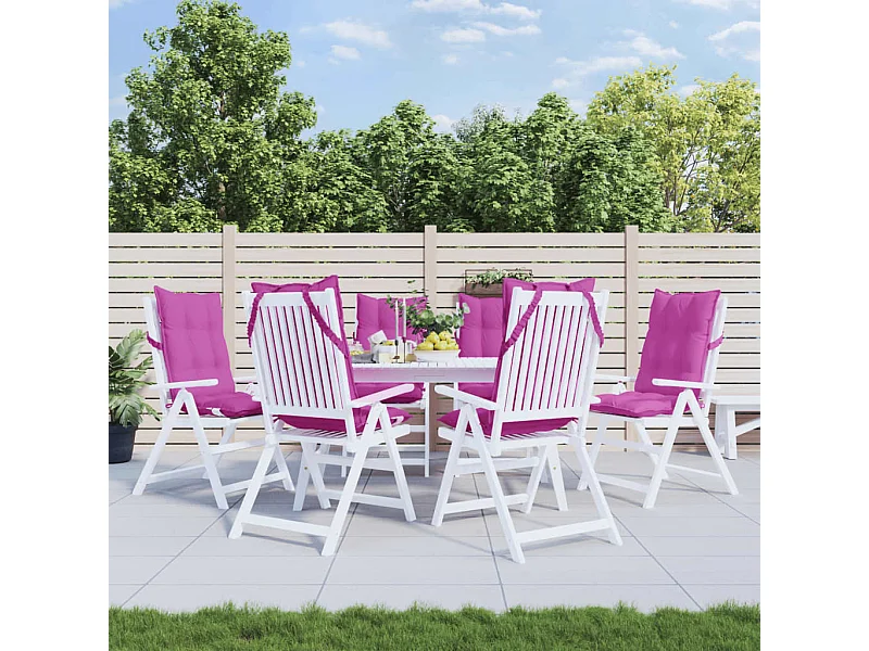 Stoelkussens 6 st hoge rug oxford stof roze BE775796