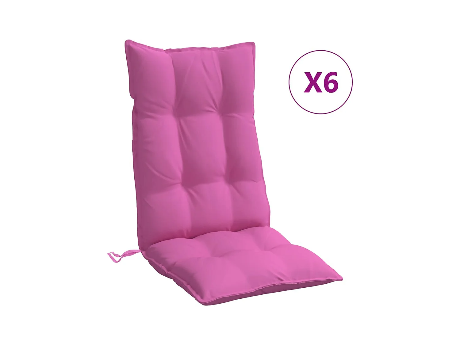 Coussins de chaise à dossier haut lot de 6 rose tissu oxford FR989692