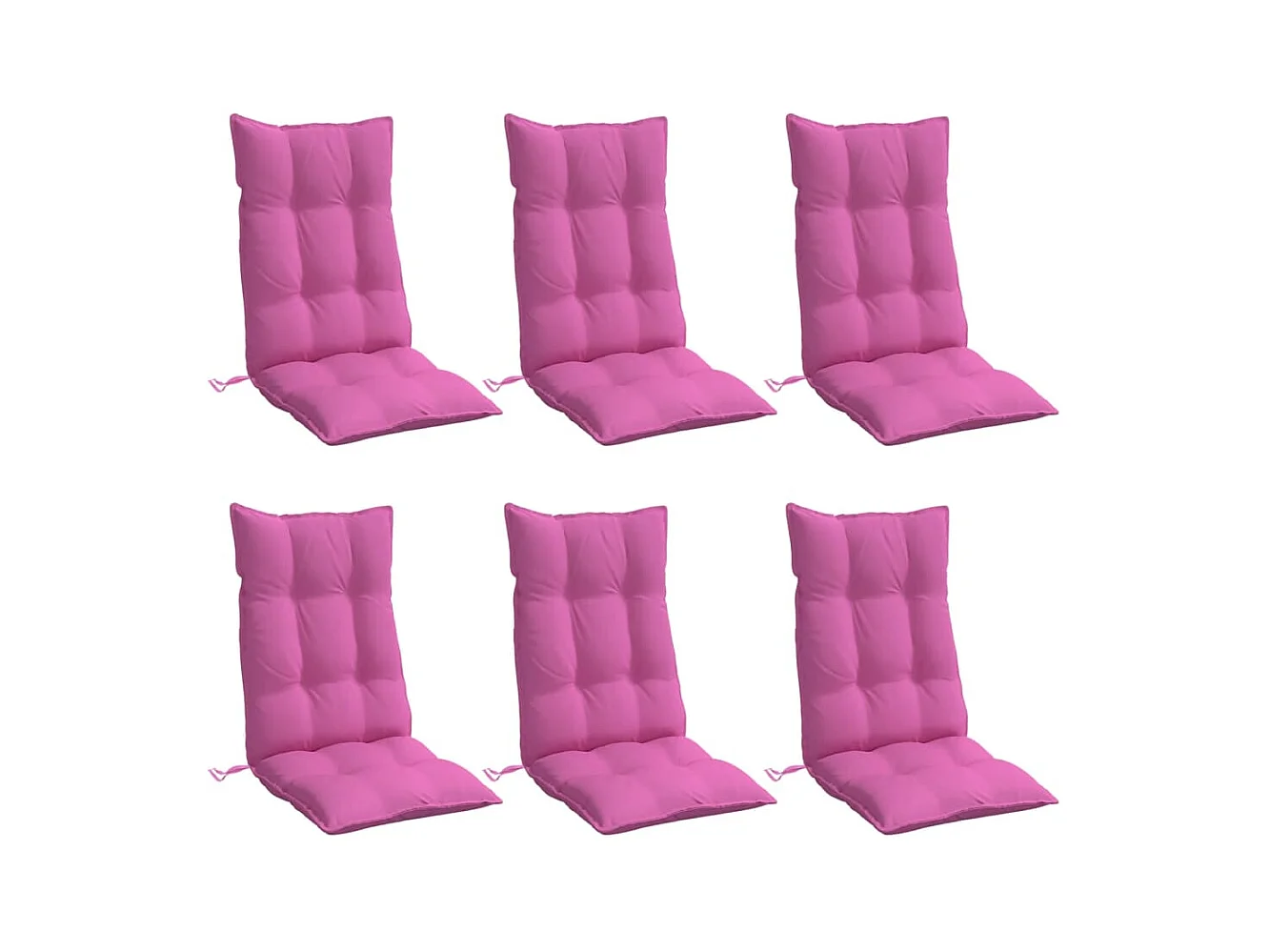 Coussins de chaise à dossier haut lot de 6 rose tissu oxford FR989692