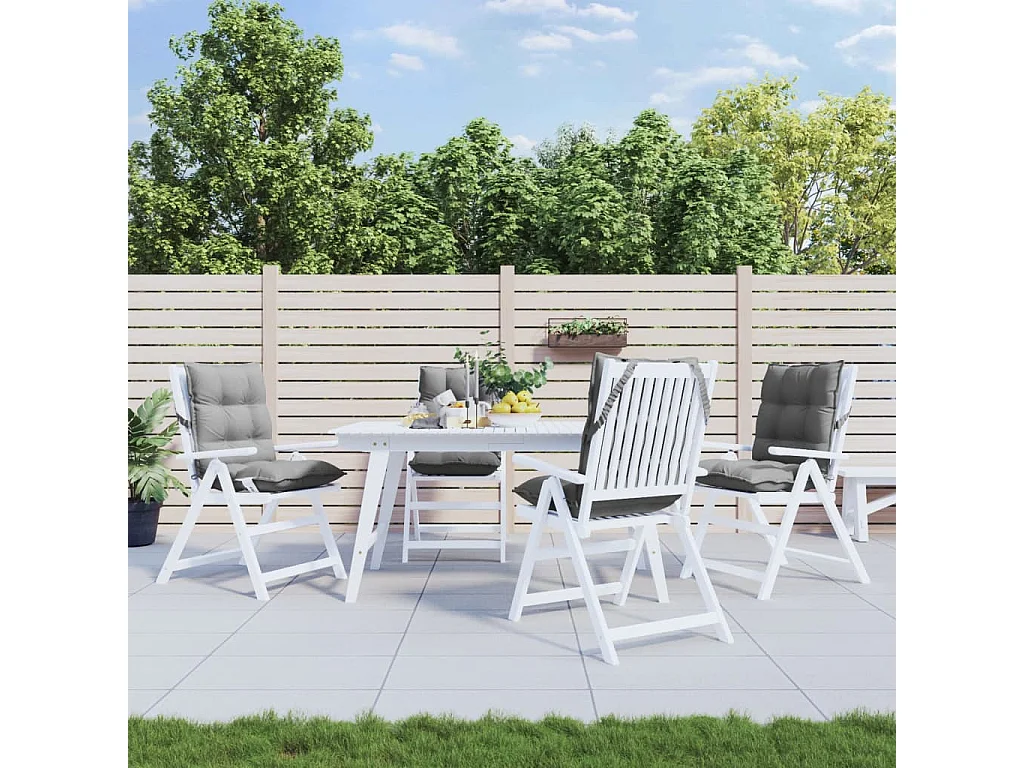 Coussins de chaise à dossier bas lot de 4 gris tissu oxford FR807695