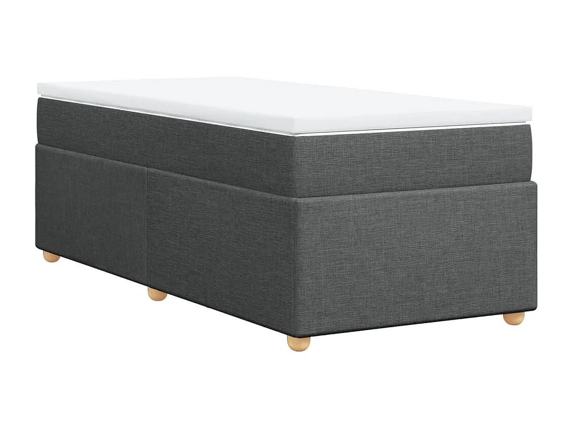 Sommier à lattes de lit et matelas Gris foncé 90x190 cm Tissu FR99143