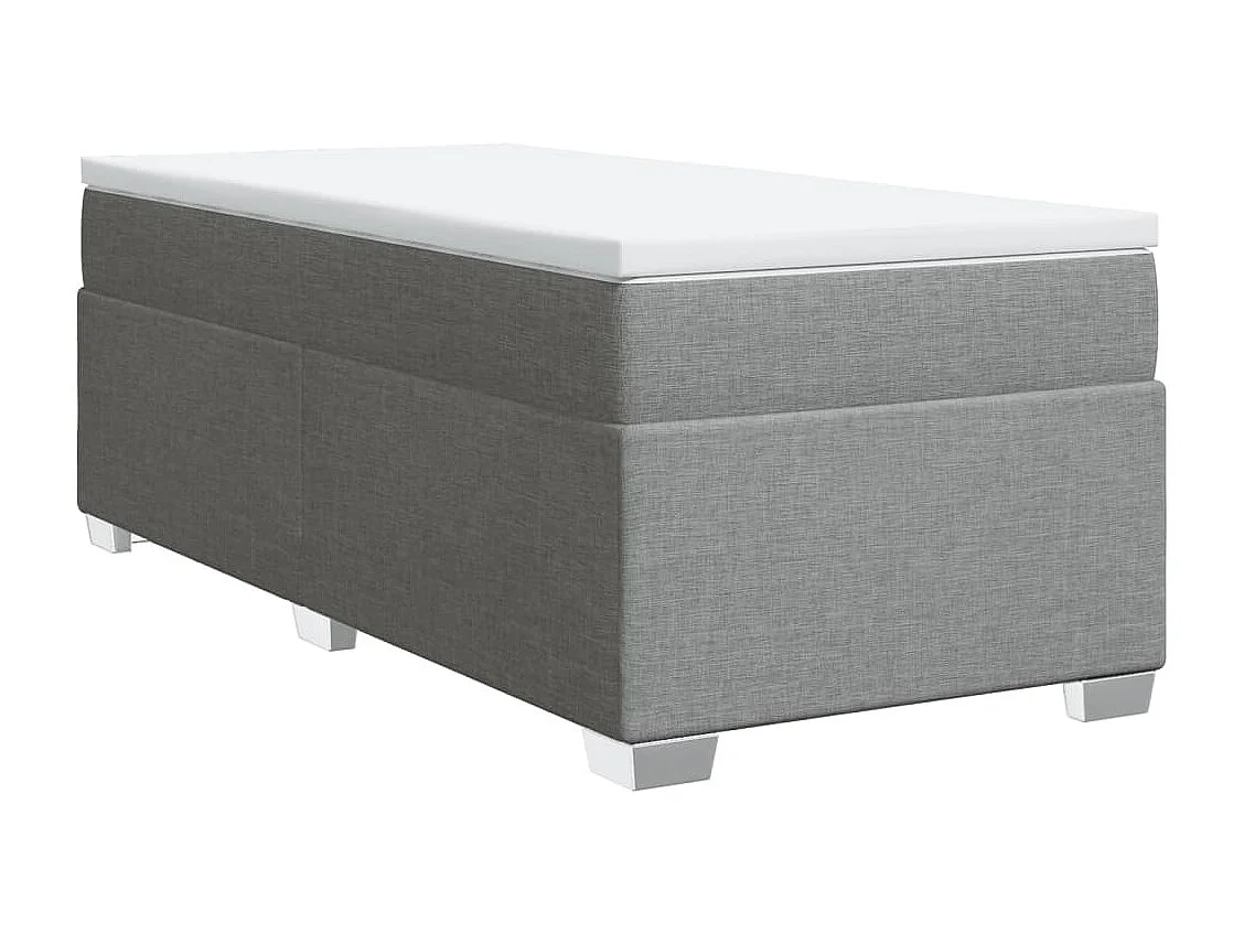 Ensemble complet boxspring + matelas gris clair 80x200 cm tissu FR81012