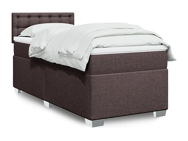 Ensemble complet boxspring + matelas Marron foncé 80x200 cm FR44434