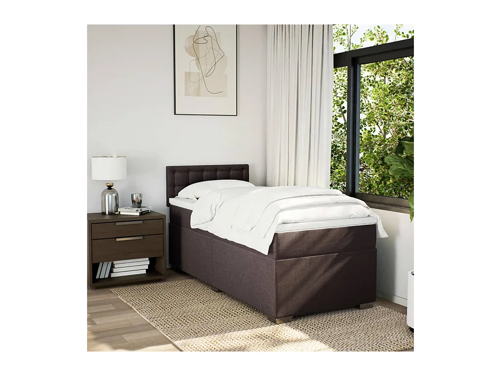 Ensemble complet boxspring + matelas Marron foncé 80x200 cm FR44434
