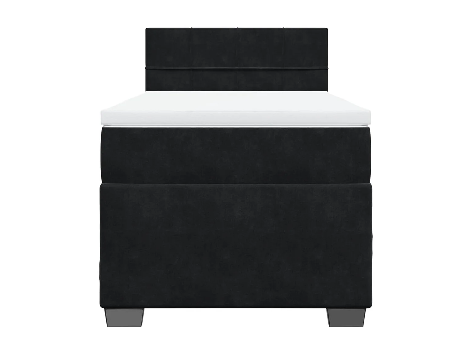 Cama box spring - 90x190 cm com molas/colchão veludo preto PT556390