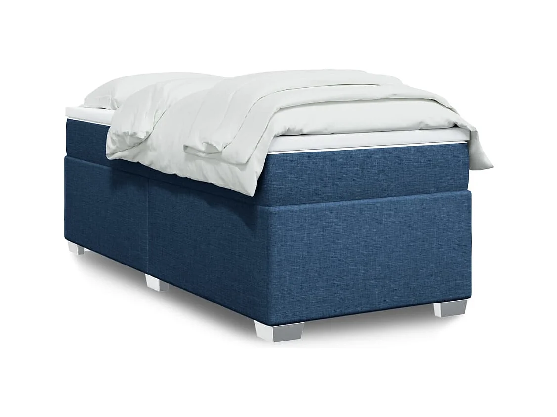 Ensemble complet boxspring + matelas Bleu 80x200 cm Tissu FR16072