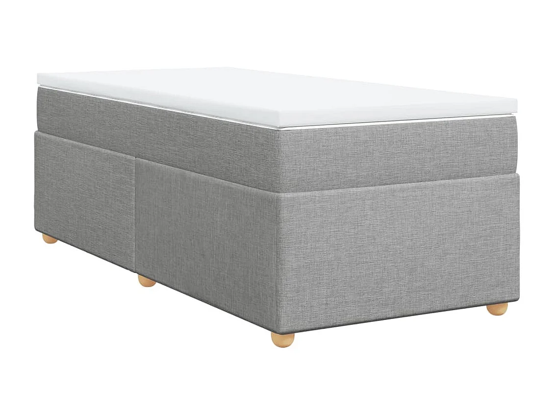 Cama box spring - 90x200 cm com molas/colchão tecido cinza-claro PT341750