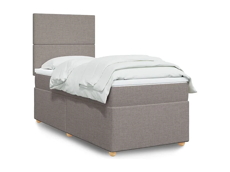Ensemble complet boxspring + matelas Taupe 100x200 cm Tissu FR75816