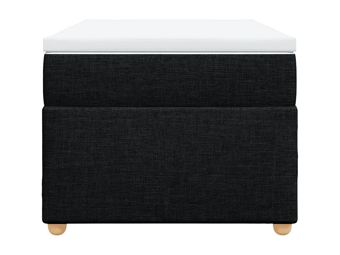 Cama box spring con colchón tela negro 80x200 cm ES741025