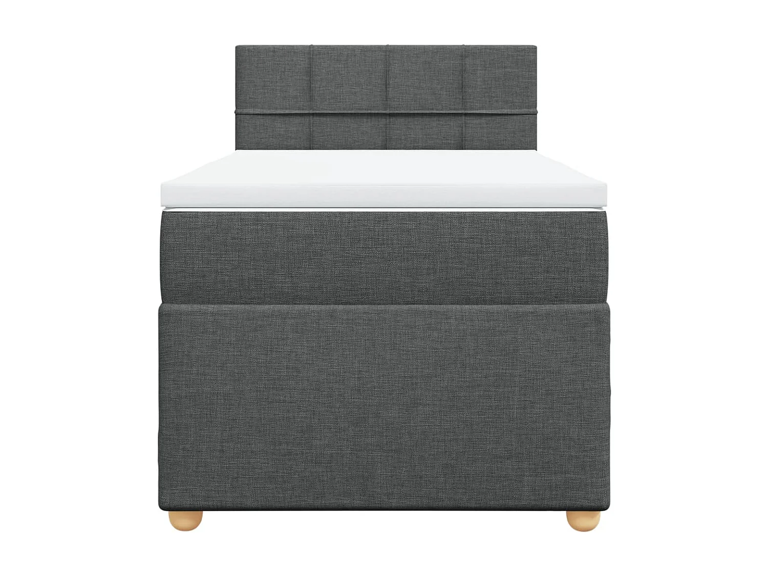 Cama box spring con colchón tela gris oscuro 90x190 cm ES506142