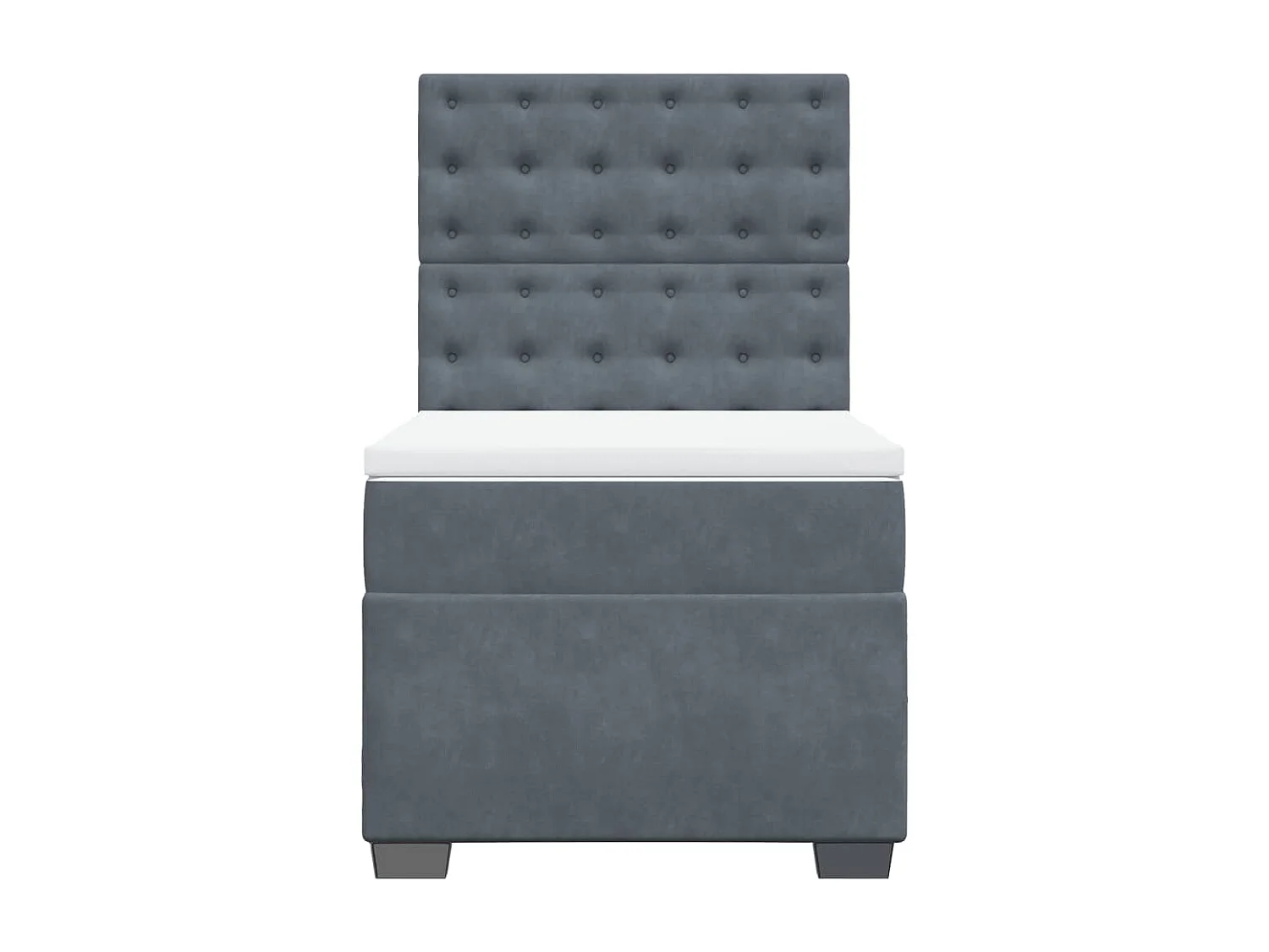 Cama box spring - 90x190 cm com molas/colchão veludo cinza-escuro PT398697