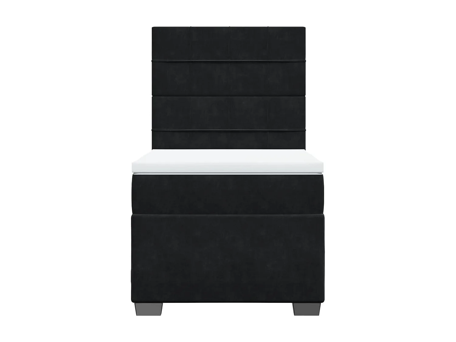 Cama box spring - 90x190 cm com molas/colchão veludo preto PT272717