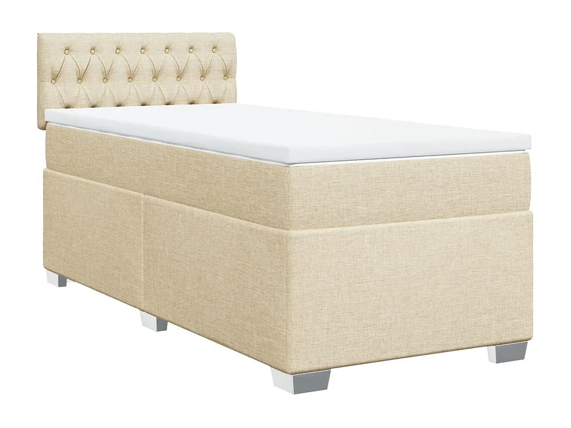 Ensemble complet boxspring + matelas Crème 100x200 cm Tissu FR39969