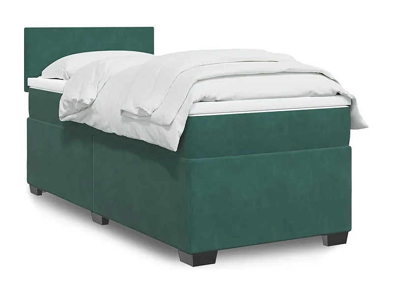 Ensemble complet boxspring + matelas Vert foncé 90x190 cm FR83890