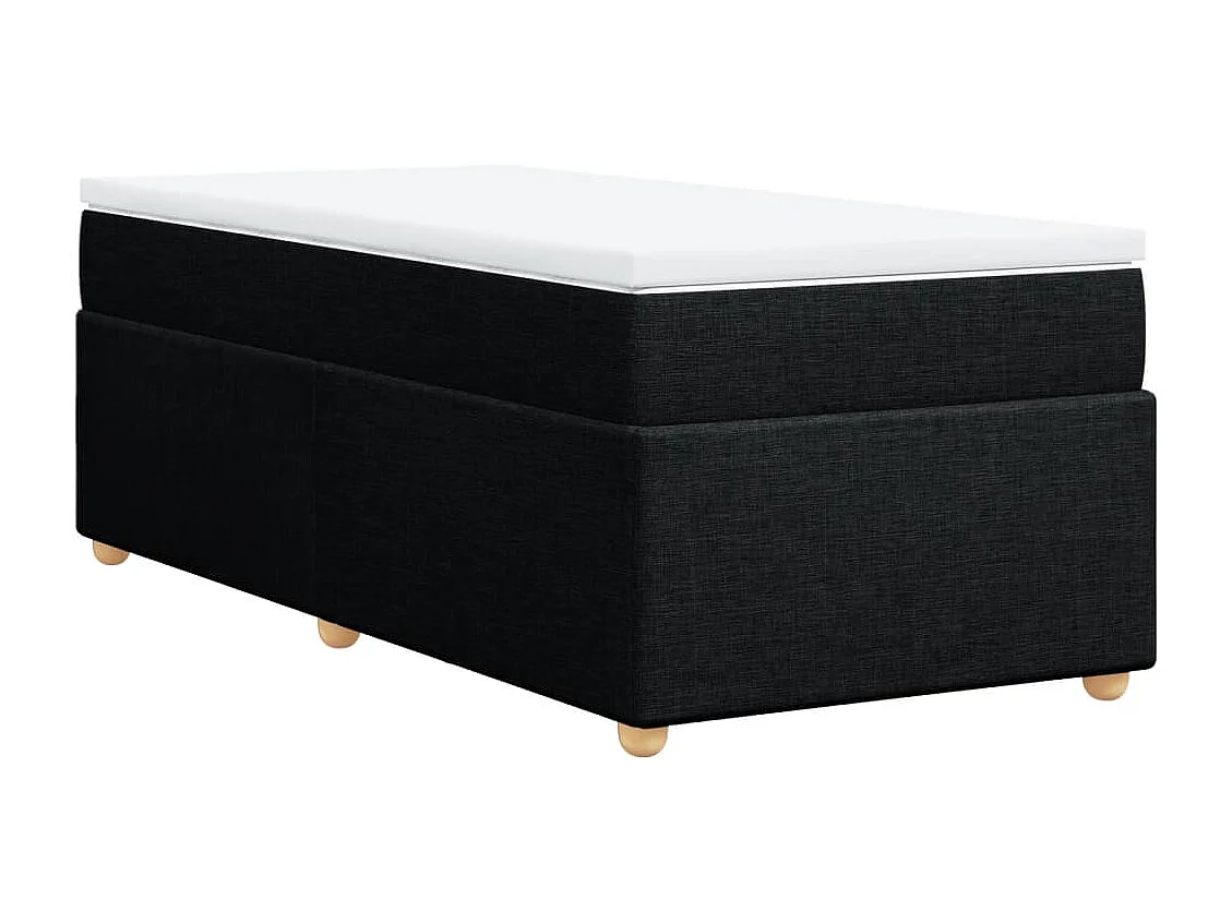 Ensemble complet boxspring + matelas Noir 90x190 cm Tissu FR45134
