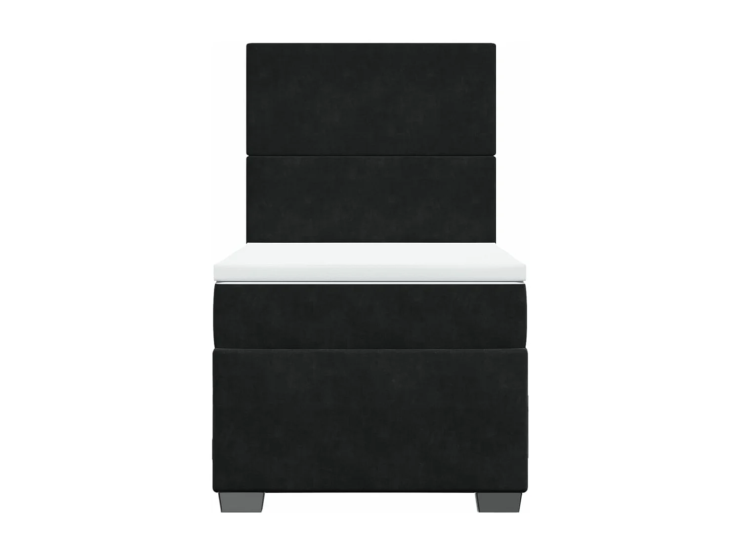 Cama box spring - 90x190 cm com molas/colchão veludo preto PT677263